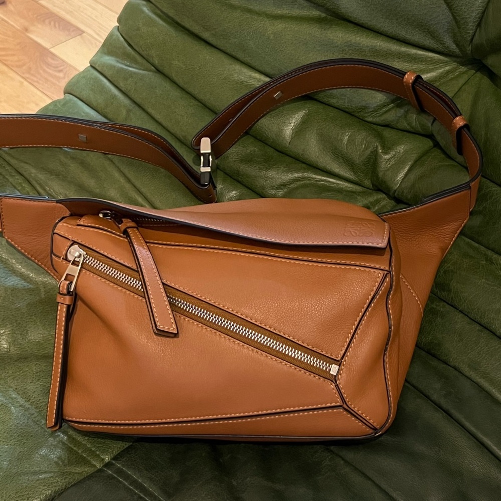 Loewe Small Puzzle Bumbag Tan Leather